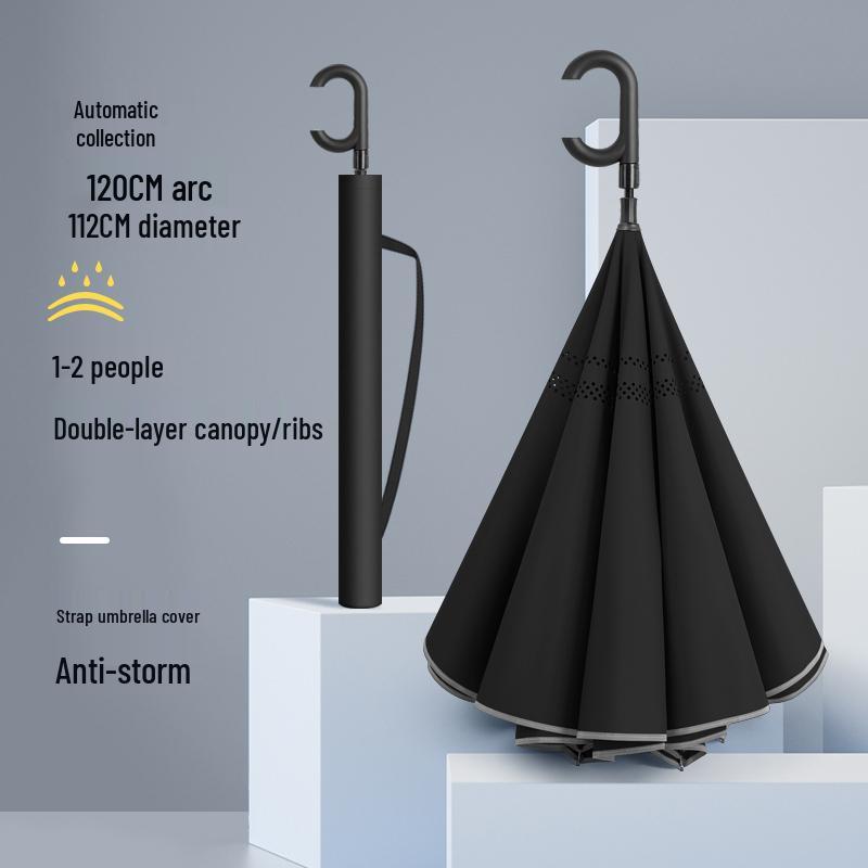 Hands-Free Automatic Double-Layer Car Umbrella for Two