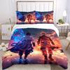 3pcs Naruto vs Sasuke Anime Theme Printed Quilt Set - Soft and Comfortable Quilt Cover for Bedroom, Guest Room and Dormitory Decorative Bedding Set 1