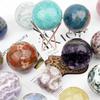 Cross-border Natural Crystal Ball with Multi-Gem Raw Stone Polished for Home Office Feng Shui Decor.