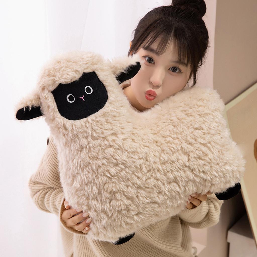 Plush Sheep Stuffed Animal Pillow Soft Toy Standing Design 45x40cm Size Suitable for Home Office Use