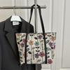Large-capacity National Style Printed Bag Women's 2025 New Commuter Tote Bag Ins Summer Flower Class Shoulder Bag