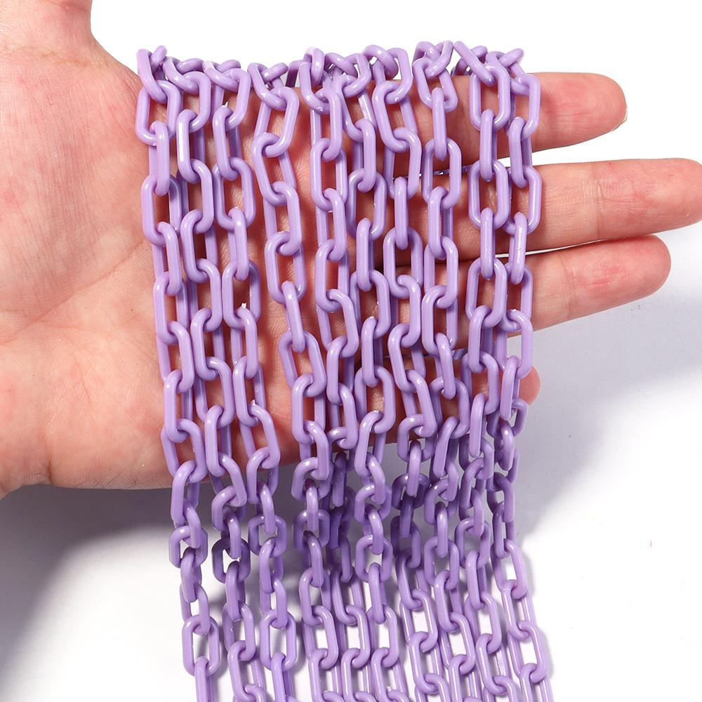 10pcs 50cm Colorful Acrylic Link Chains Extension Chains For Jewelry Making DIY Necklace Bracelet Keychain Bag Chain Accessories