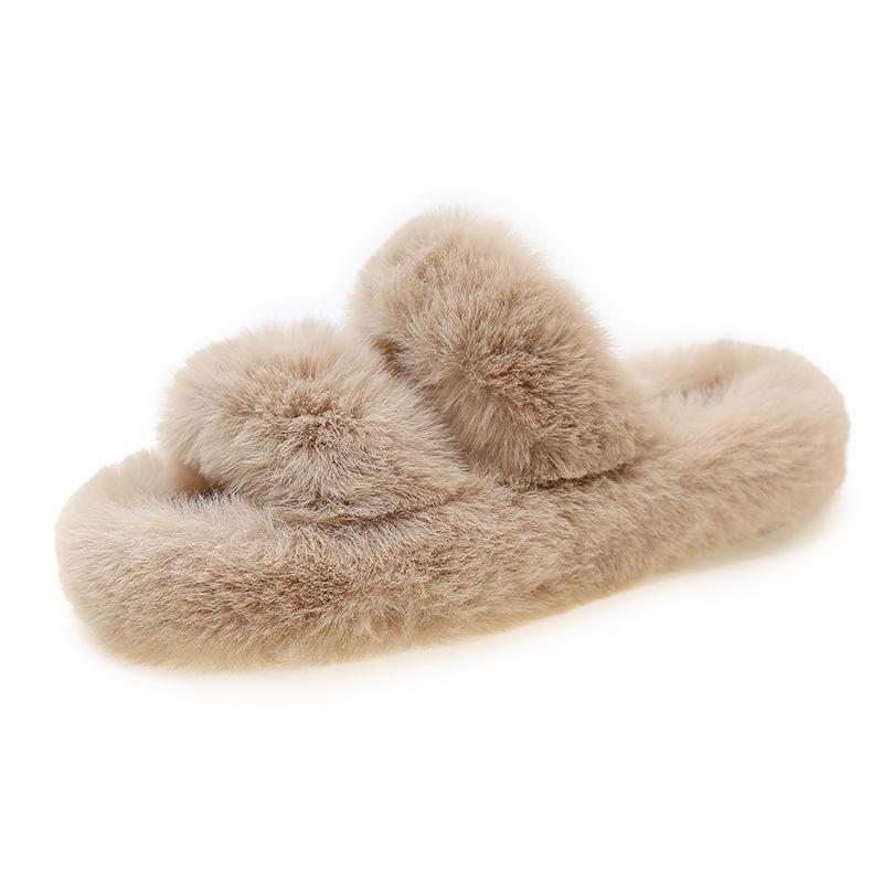 

Тапочки Mao Mao женские новые осенне-зимние теплые домашние на толстой подошве 2025 новые интернет-знаменитости корейская версия домашних плюшевых тапочек 40 хаки