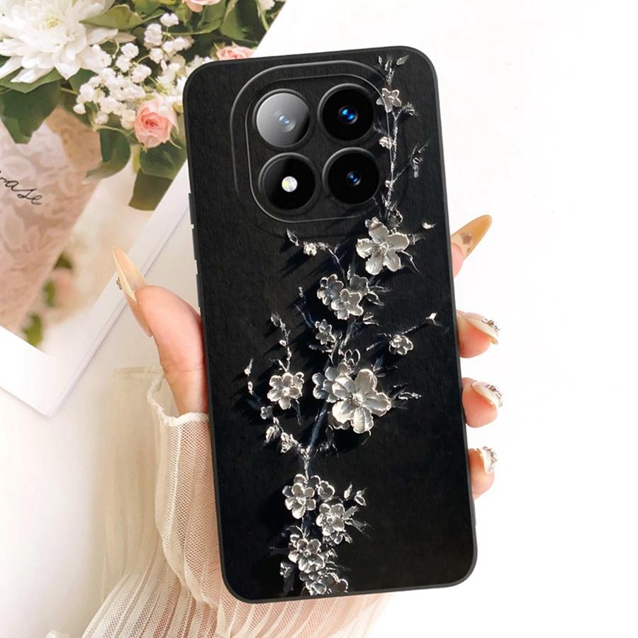 For Xiaomi Redmi Note 14 Pro Plus Case 14Pro 4G Soft Silicone Cover flower Cherry Phone Case For Redmi Note14 14Pro+ Coque Funda