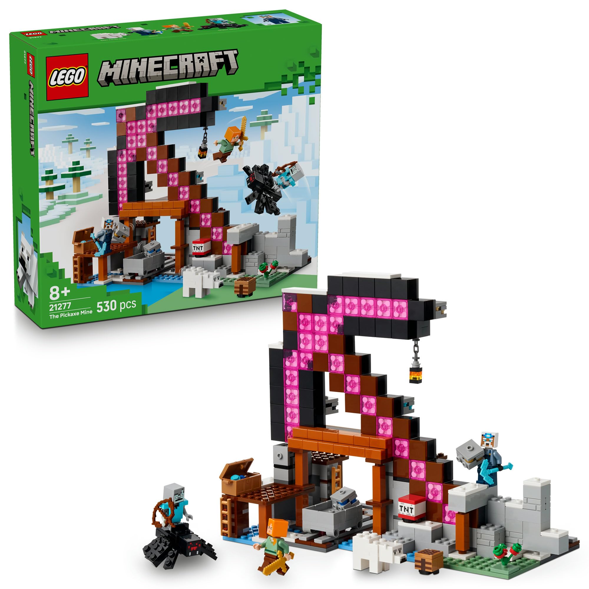 

LEGO Minecraft Кирка Шахта Іграшка, Подарунок на День Народження, Кубики, Хлопчики та Дівчатка, Вік 8, 9, 10, Учні Початкової Школи, Іграшка Minecraft, Гра, Бойовий Робот,