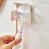 2Pcs Electric Toothbrush Holder Wall Mounted 2 Slots Design Automatic Cover Compact Toothbrush Storage Organizer