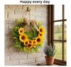 Christmas Sunflower & Bee Door Wreath - Semicircle Ornament for Festive Courtyard Decoration
