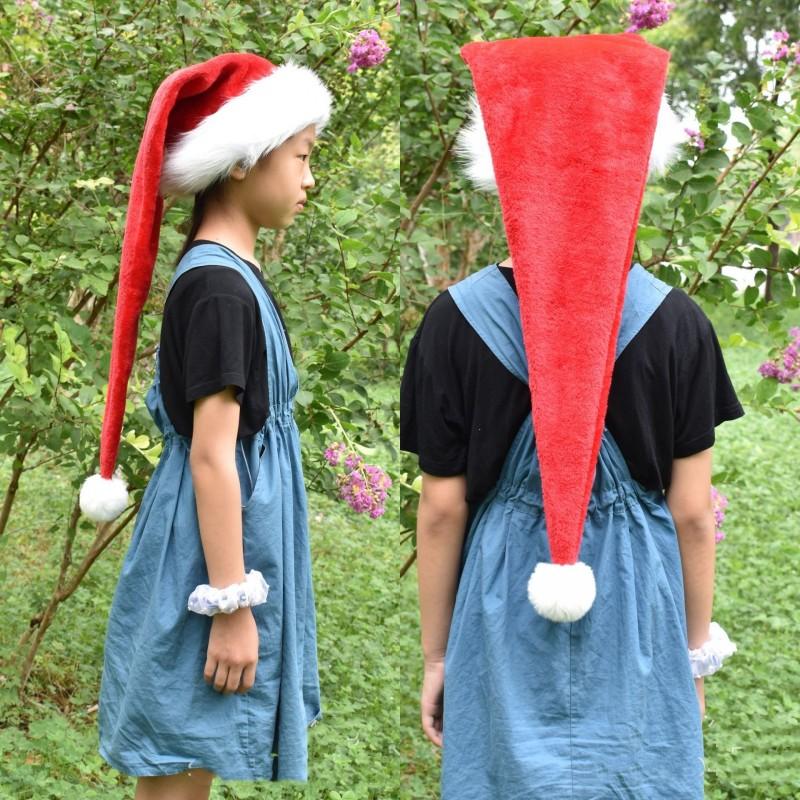 Cappello di Natale Super Lungo Esteso Bambini Adulti Cappello di Natale Cappello di Natale Regali Capodanno Festival Vacanza Forniture per Feste Oggetti di Scena 75cm rosso