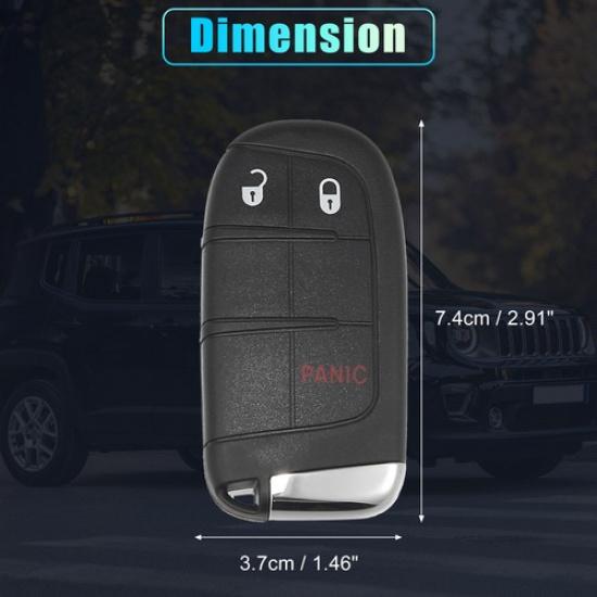 Pack of 1 For Jeep Compass 17-19 Key Fob Case Remote Key Shell Cover 3 Button