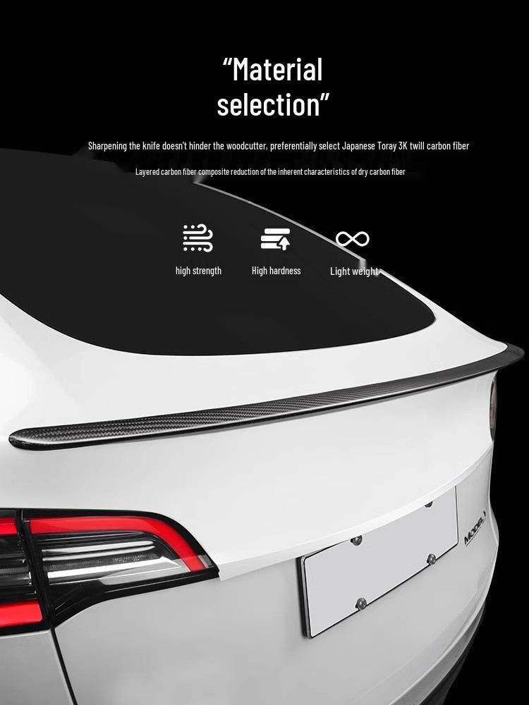 Tesla Model 3/Y Refreshed Dry Carbon Fiber High-Performance Rear Spoiler