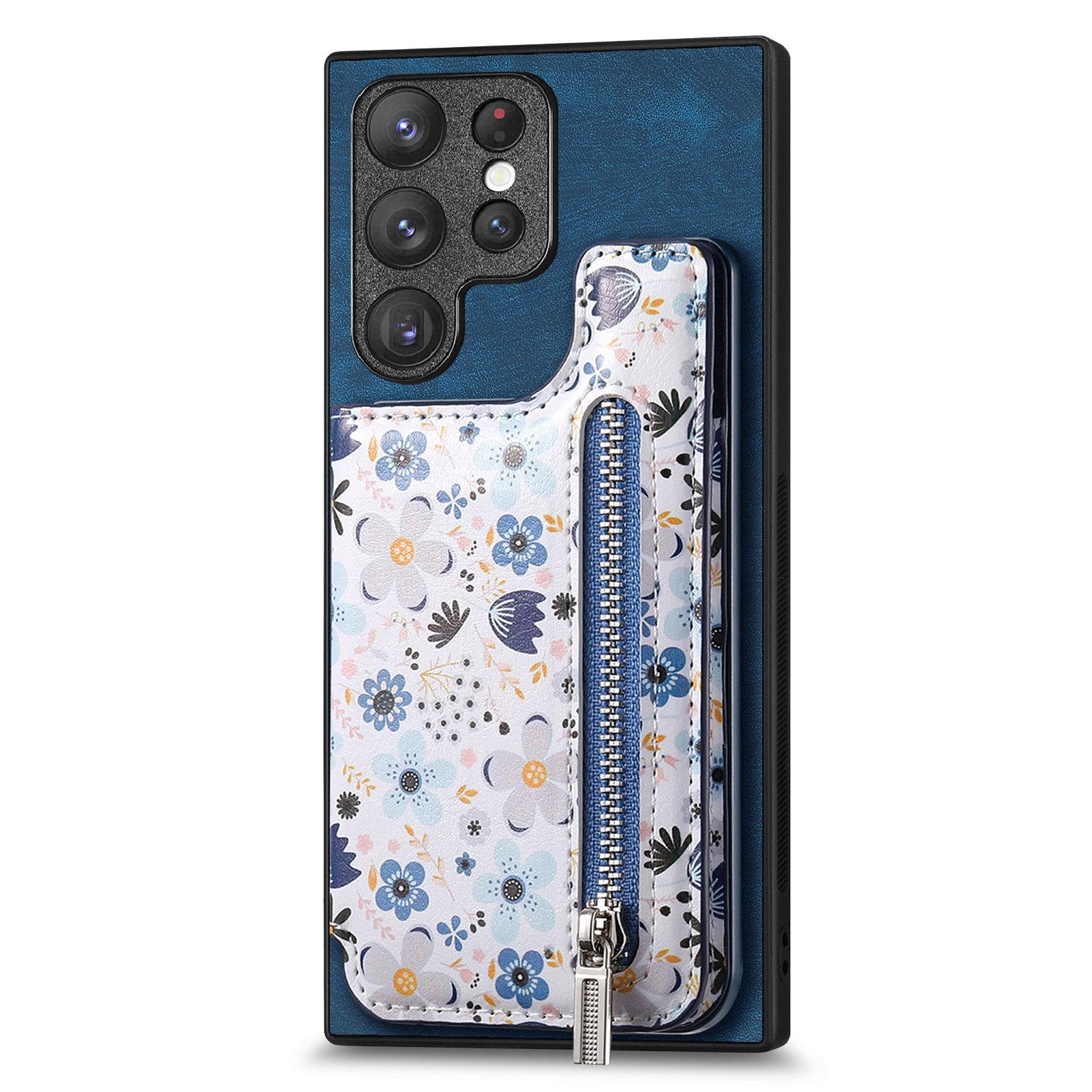 

Vintage Zipper Cards Solt Wallet Leather Case for Samsung Galaxy A54 A34 A14 A53 5G S23 Ultra S22 S21 Plus Bag Coin Purse Cover For Galaxy A34 5G