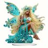 1pcs2D Flat Magic Green Fairy - Acrylic ornament with bracket, suitable for decorating desktops, bedrooms, and offices