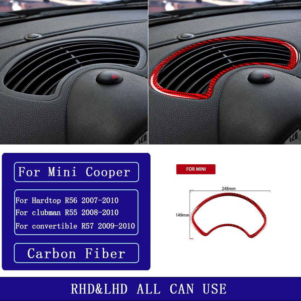 For Mini Cooper R56 R55 R57 2007-2010 Carbon Fiber Instrument Air Conditioning Vent Panel Car Accessories Decorative Stickers