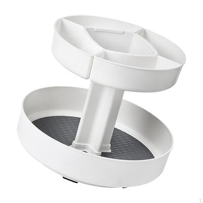 2 Tier Turntable Display Stand Serving Tray Rotating Fruit Snacks Organizer Cake Decorative for