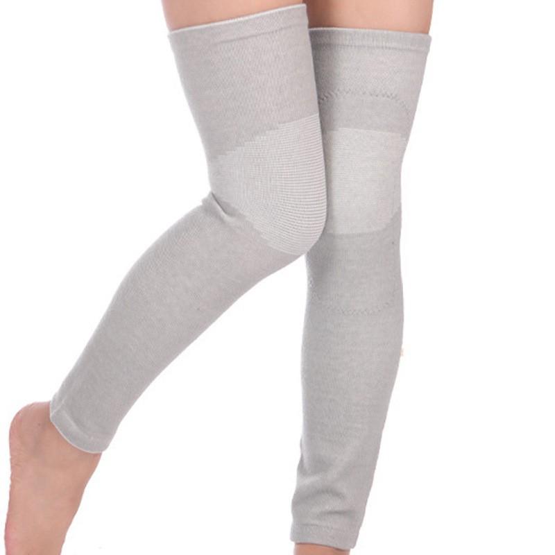 

Knee Pads To Keep Warm Elderly Cold Legs Men Women Thick Velvet Fever Winter Cold-proof Joints Set XL 160-200 kg сірий