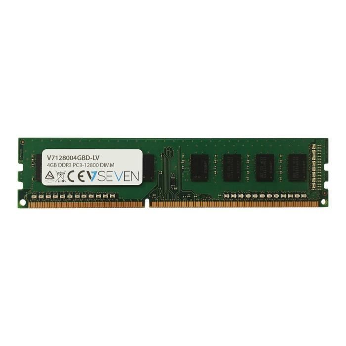 Module de RAM V7 - 4 Go DDR3-1600/PC3L-12800 - CL11 - 1,35 V - Non-ECC - Non bufferisé - 240 Aiguilles