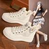 High-top canvas shoes women's 2025 summer new breathable mesh sandals student red fashion versatile casual board shoes