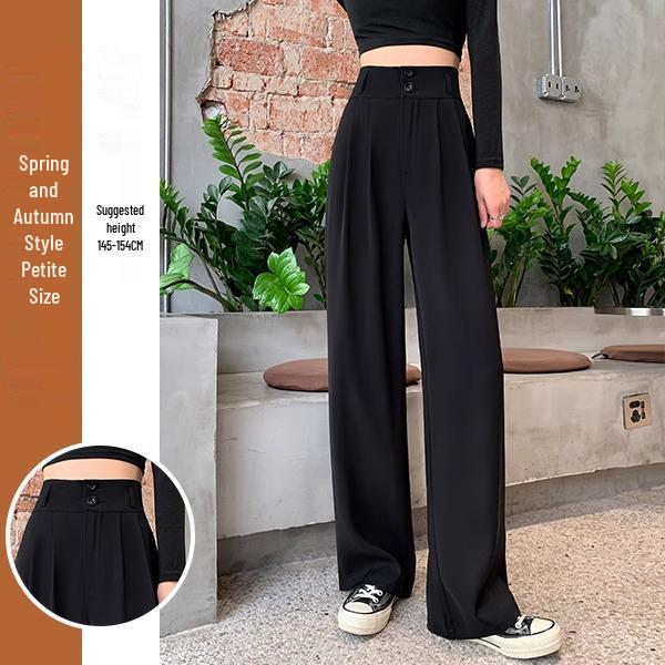 Women's Fleece-Lined Slim-Fit Wide-Leg Pants: High-Waisted, Sleek, and Stylish for Spring/Autumn