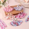 For 17cm Labubus Doll Clothes Accessories Sweet Floral Dress With Headband