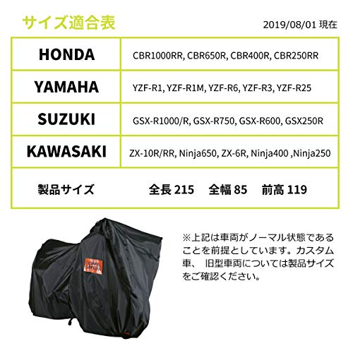 DOPPELGÄNGER Motorradabdeckung SS (Entwickelt für Sportmotorräder) - Passt auch mit ausgefahrenen Spiegeln, verfügt über flammhemmendes Gewebe, einen großen Reißverschluss für qu