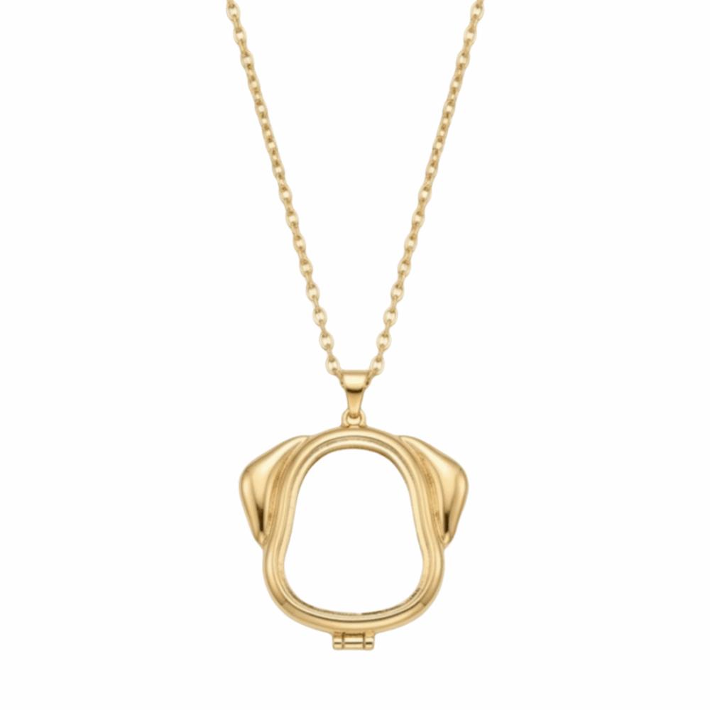 Adjustable Pendant Pet Dog Necklace Gold Plated Photo Locket Necklace  Women Girls