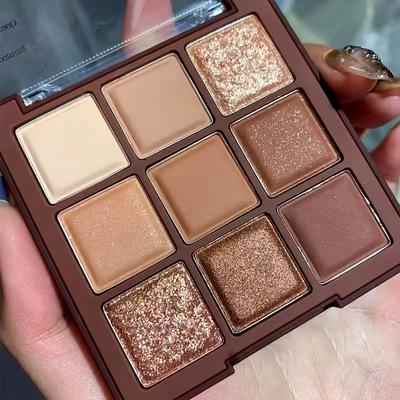 1PC9 Color Chocolate Eyeshadow Disc - Matte, Glitter and Sequin Effects for Natural To Bold Looks, Brown Tones, Compact Size, Eye Makeup