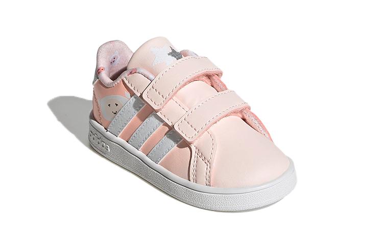 Adidas Neo GRAND COURT Breathable Low top Toddler Shoes Pink White Infant And Toddler FW4949