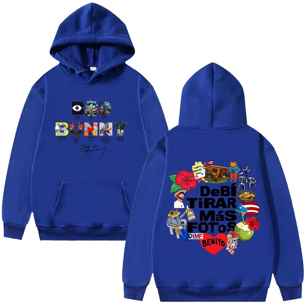 Bad Bunny X Debi Tirar Mas Fotos World Tour 2026 Hoodie  Men's Clothes Casual Hoodie Retro Fashion Y2K Comfort Unisex Sweatshirt