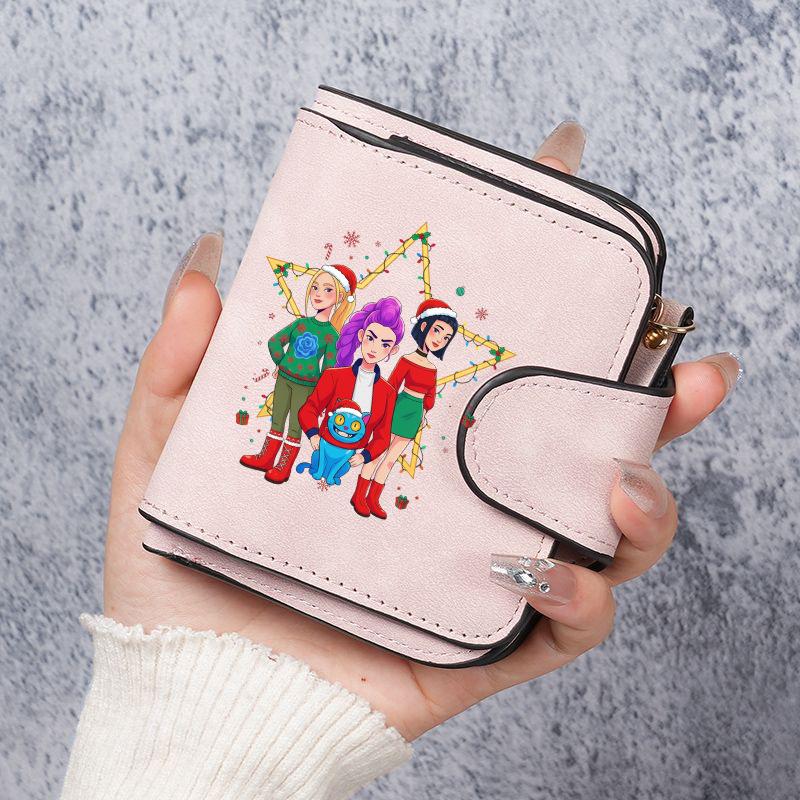 Portafoglio Kpop Devil Hunter Donna Portamonete Cacciatore Carino Porta Carte di Credito Portapassaporto Portafoglio in PU