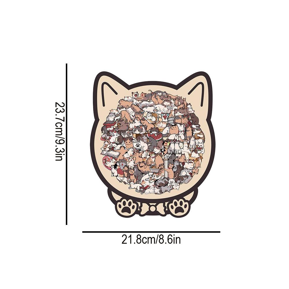 Unique Wooden Cat Jigsaw Puzzle for Adults, Challenging Animal Puzzle with Cute Cat Shapes, Perfect Gift for Cat Lovers & Home