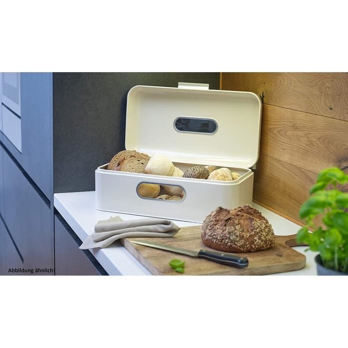 Bread Box - Echtwerk - Metal - Cream Color - Dimensions 30x20x15.5 Cm - Vintage Style