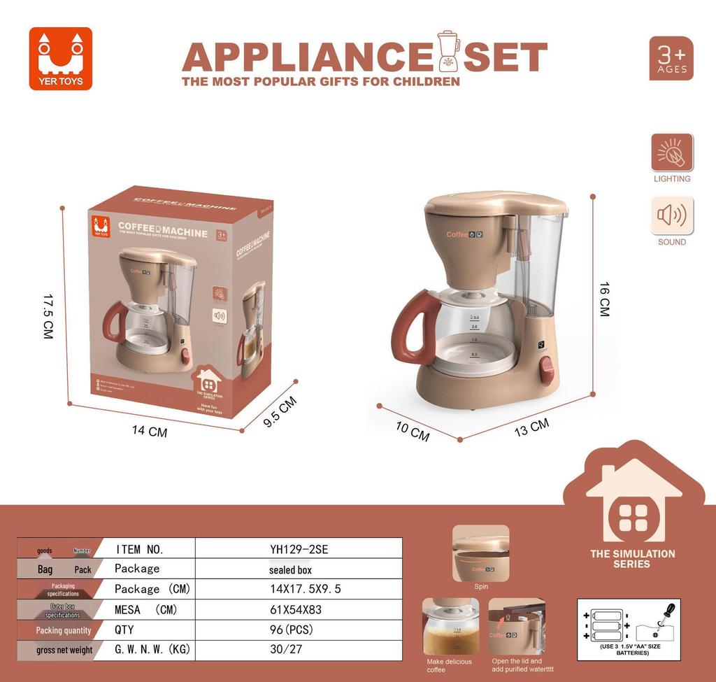 Kinder-Spielhaus Mini-Haushaltsgeräte: Elektrische Waschmaschine, Küchensimulation, Lichter, Reis- & Saft-Spielzeug