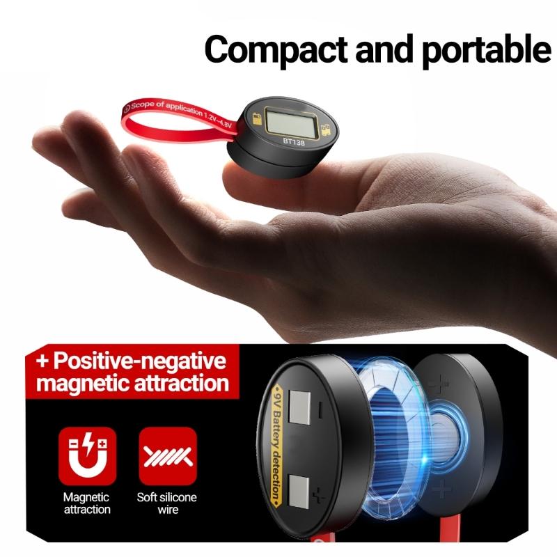 Portable BT138 Battery Checker Meter For Quick Multiple Type Battery Testing Home & Outdoor Use Electronics Maintenance