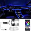 Flexible EL-Drahtlichter mit App-Steuerung Ambiente-Atmosphäre Streifenlicht Dekorative Lampen 12V Auto Innenraum Neon RGB LED-Streifen