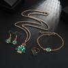 Christmas Cute Santa Necklace, Ring, Earrings & Bracelet Set - European & American Style
