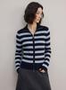 Women's High-Neck Striped Wool Cardigan: Slimming Zipper Sweater for Autumn & Winter, Premium Quality.