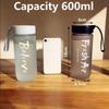 600ML Water Bottle Portable Sport Frosted Plastic Water Cup Leak-proof Juice Drinkware Couples Student Mug Transparent Kettle