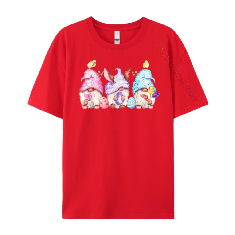 Cute Easter Gnomes Easter Eggs Baby Chicks Easter Black Graphic T Shirts Camisetas Oversized Easter Day S