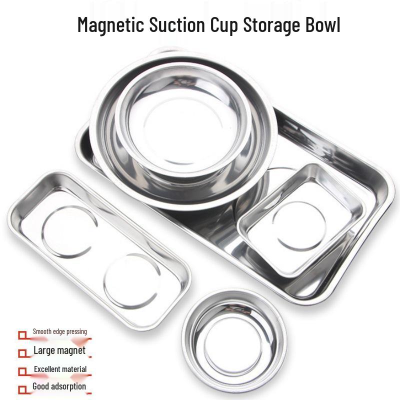 Magnetic Suction Cup Bowl Screw Tray - Strong Auto Repair Tool Storage Single Base Small Square Magnetic Bowl