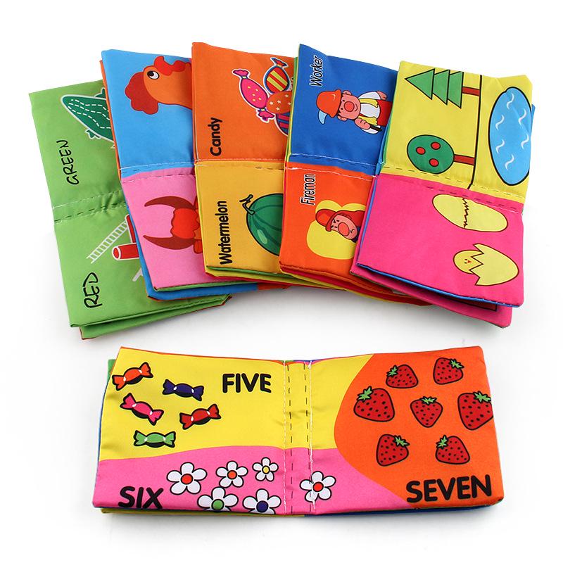 6Pcs Early Education Baby Palm Cloth Book Toy