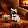 Horror-themed Decor Mummy Black Cat Resin Figurine, Halloween Kitten Statue with Big Eyes & Wrapped Bandages, Cute Desk Shelf Ornament for Spooky Home