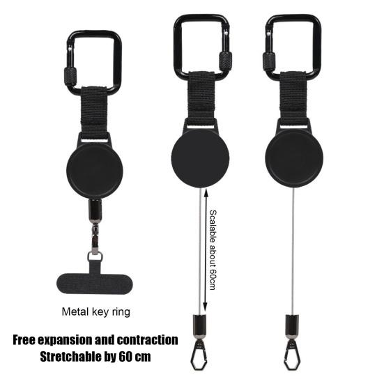 Anti-Theft Phone Tether Retractable Steel Line Cellphone Strap Universal Phone Lanyard with Locking Carabiner And Metal Tether Tab for Outdoor Hiking