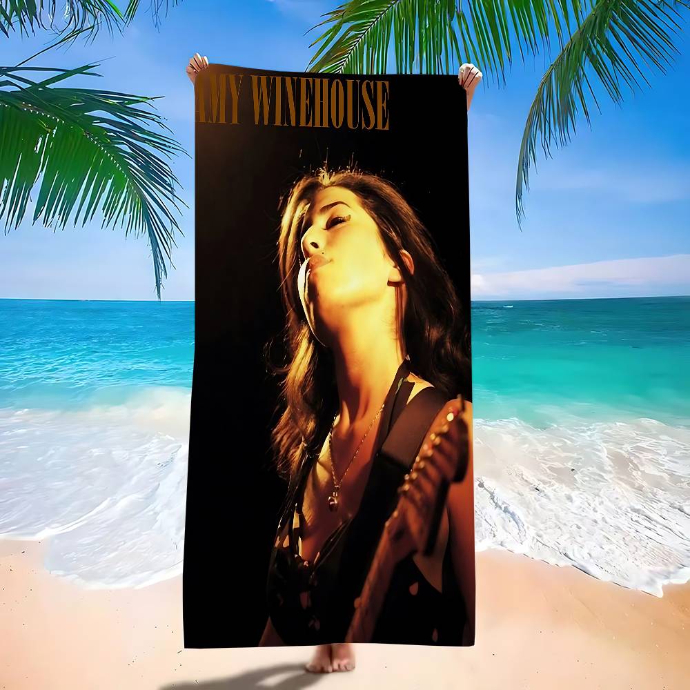 Amy Winehouse Pop Singer Microfiber Printed Beach Towel Mountain Climbing Yoga Beach Swimming Running Absorbent Soft Towel