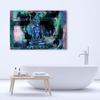 Leinwanddruck, Buddha und abstrakter blauer Hintergrund