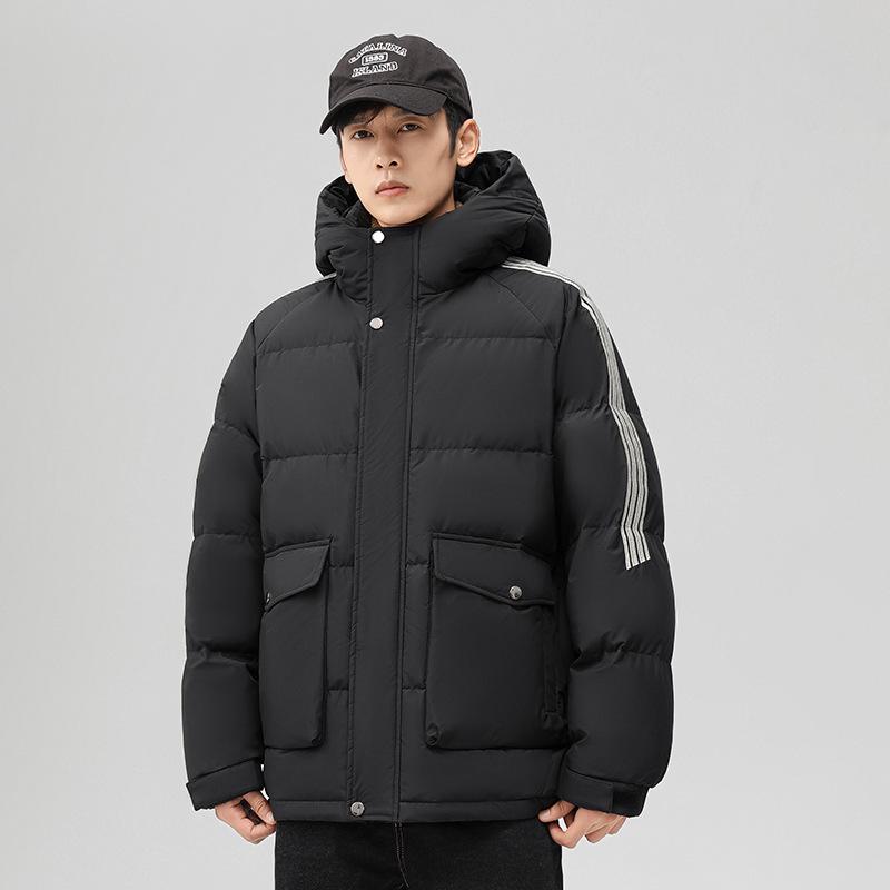 Unisex Hooded Workwear Down Jacket - Thick, Winter-Ready, 90% White Duck Down