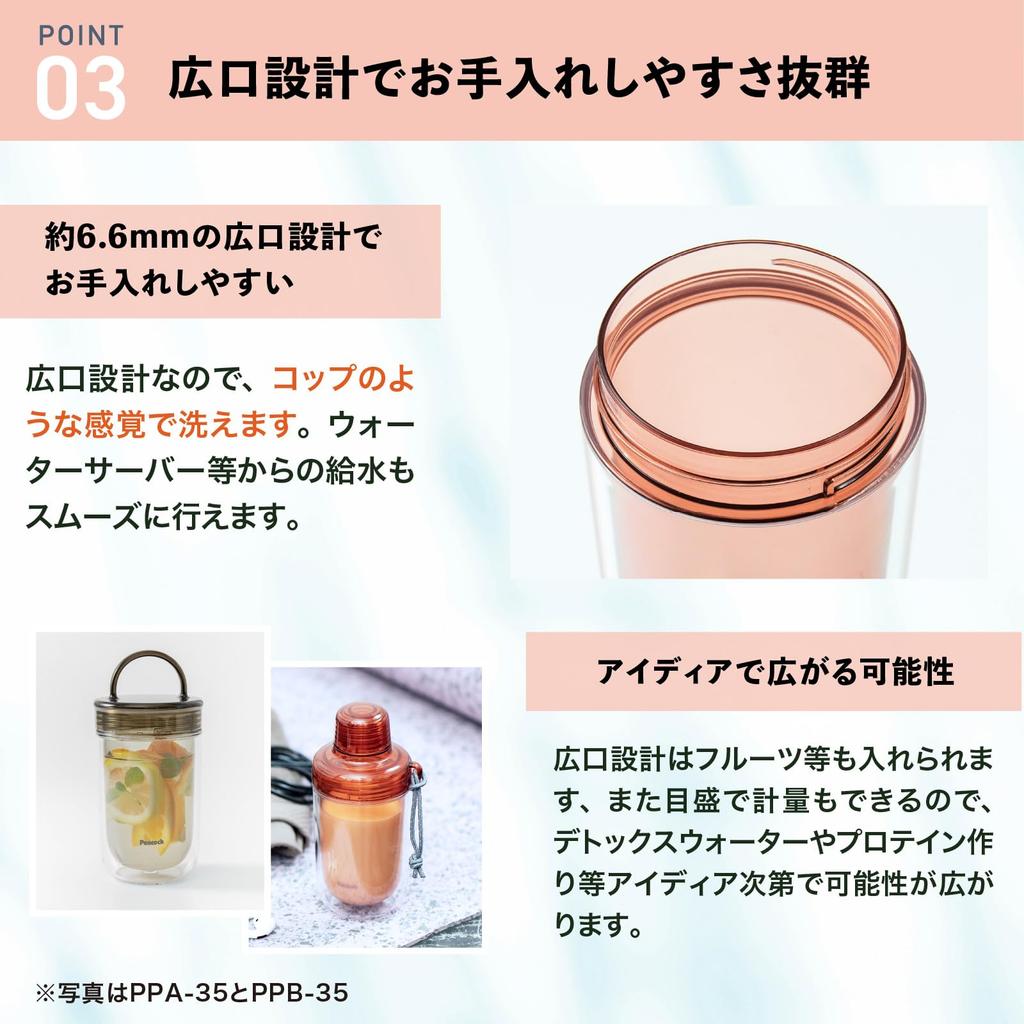 Clear Bottle 480ml Brick Water Bottle Lightweight Shaker XR The-peacock PPA-50