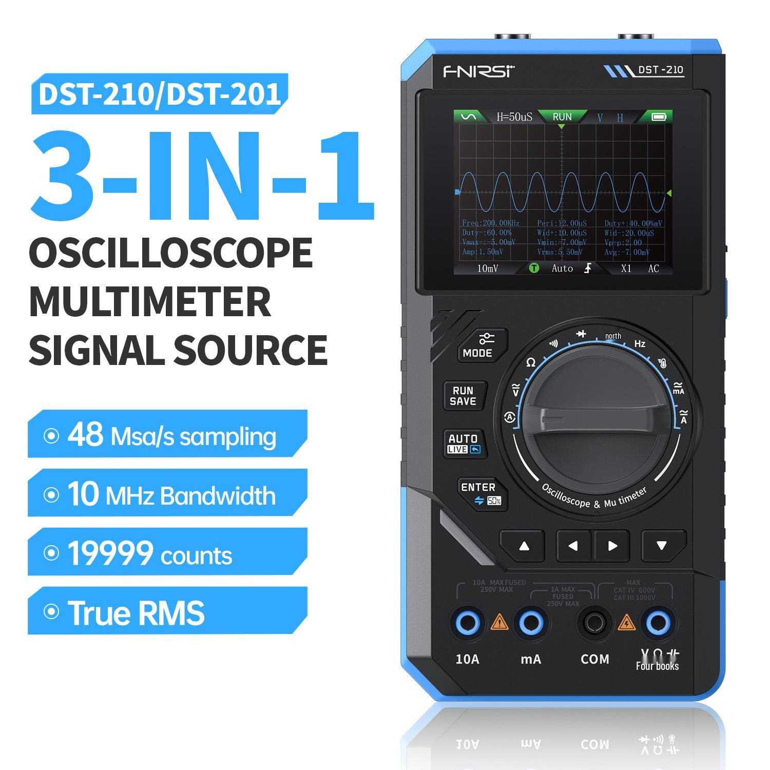 

FNIRSI DST210 Oscilloscope Multimeter & Signal Generator DST201