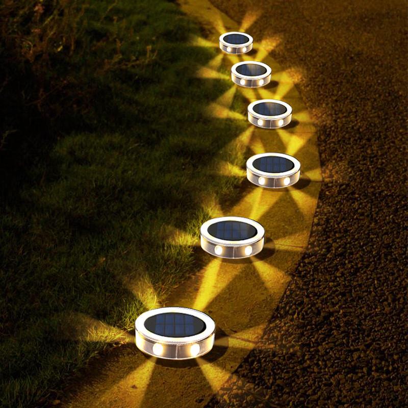 XuanYong Solar Garden Ground Light, 6LED Warm Light (4-Pack)