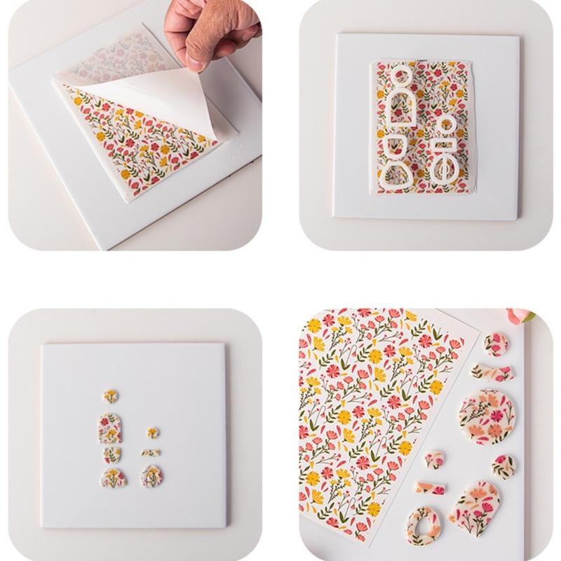 Ton Aquarell Transferpapier DIY Drucken Blume Blatt Papier Keramik Schmuck Ohrringe Keramik Druckwerkzeug Handgefertigt