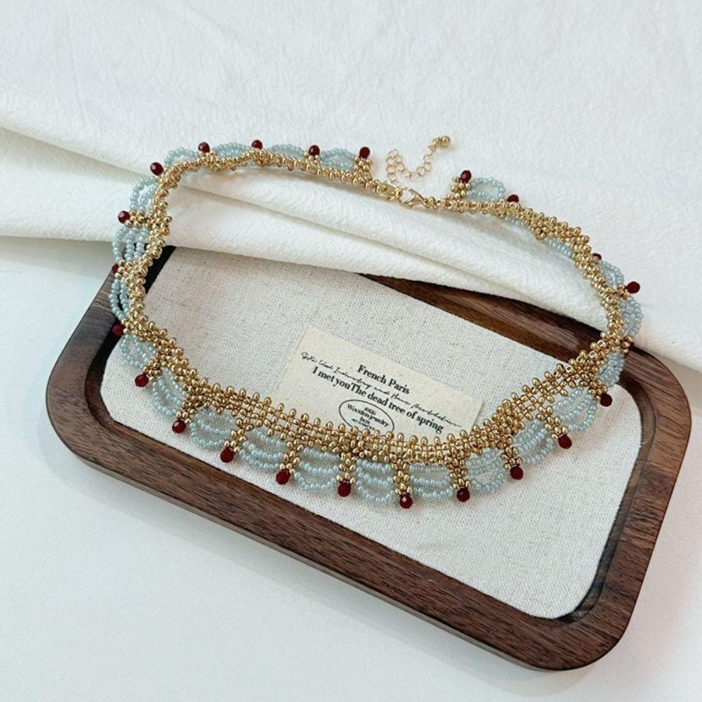 Hanfu Accessories Beads Necklace Ethnic Style Multi-layer Lace Necklace Chinese Style Choker  Girls